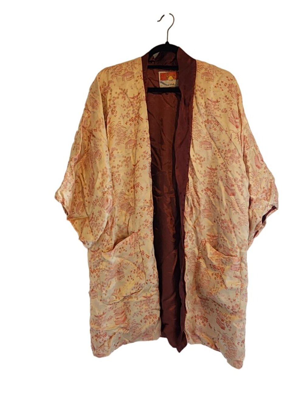 Oriental Satin Vintage Robe Unisex size Large